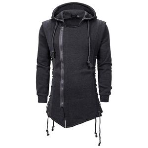 100% flambant neuf de haute qualité hommes longue longueur à capuche noir foncé à capuche veste ample unisexe Polyester tissu sweats à capuche-taille 3XL - Product Image 5