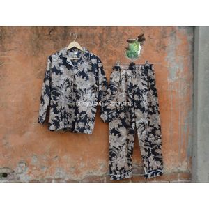 ชุดเดรสชุดนอนผ้าฝ้ายออร์แกนิคสีดำลายดอกไม้สำหรับผู้ใหญ่ชุดเดรส100% ชุดนอนผ้าฝ้ายออร์แกนิคสีดำสำหรับใส่ในฤดูร้อน - Product Image 5