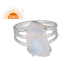 Tanga — bague en argent Sterling 925 et pierres précieuses émeraude, ensemble de bijoux empilables, vente en gros, naturel, vert brut - Product Image 2