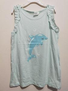 เสื้อยืดตัวยาวมีระบายสำหรับเด็กผู้หญิงเสื้อลำลองแขนกุดมีระบายสำหรับเด็ก - Product Image 2