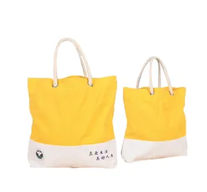 Silk Screen Custom Print Environmental Friendly Recyclable Two Handle Cotton Tote Shopping Bag