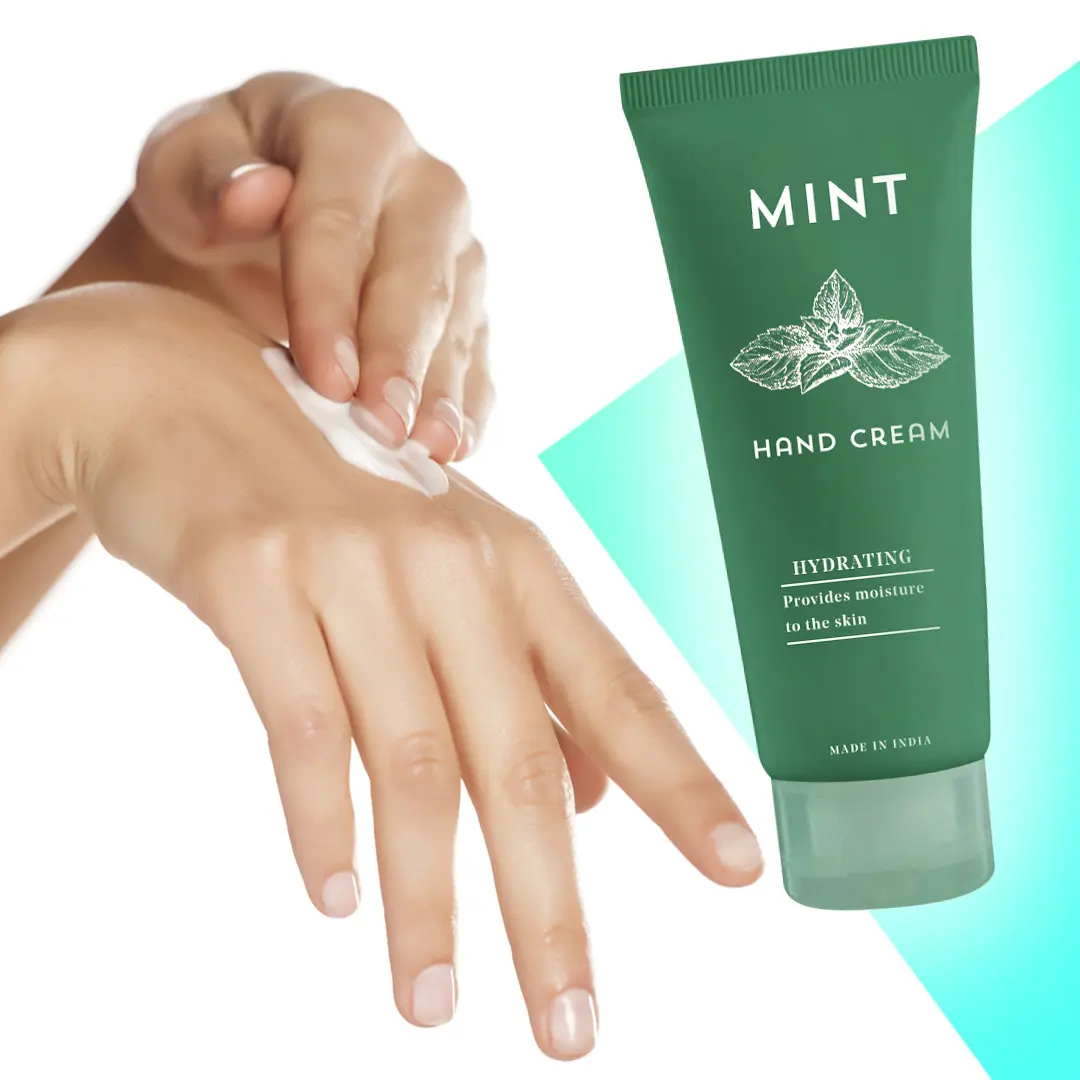 PRIVATE LABEL MENTA CREMA PER LE MANI PER ASCIUGARE LE MANI CREMA IDRATANTE