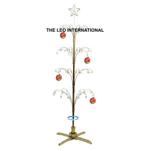 Grand support de présentation de Noël en métal noir avec revêtement en poudre, design arbre, pour décorations et ornements de Noël - Product Image 4