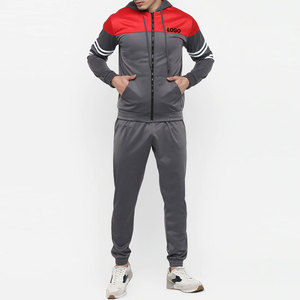 Wholesale Men's Sweat Suits Sportswear Zip Up Stripped Hoodies With Skinny Joggers Tracksuit set - Product Image 6
