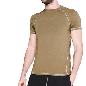 OEM últimos diseños de alta calidad de los hombres camisetas de algodón con logotipo personalizado gimnasio Fitness Color sólido manga corta verano hombre Camiseta - Product Image 2