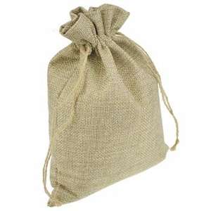 Juego de 2 bolsas de regalo de arpillera navideña festiva Color blanco personalizable con yute de tela para fines decorativos de fiesta - Product Image 4