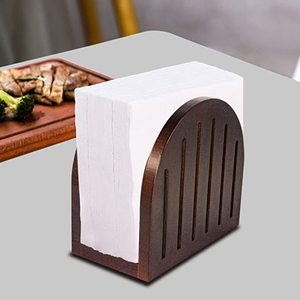 Porte-serviettes antique en métal et bois au design marron élégant, idéal pour la table de mariage et les restaurants et les hôtels. - Product Image 2