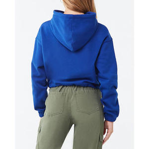 Pull à capuche bleu personnalisé pour femme, grande taille, respirant, écoresponsable, streetwear, collection hiver délavée, marque - Product Image 2