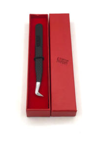 Pince à épiler professionnelle pour extension de cils Diamond Grip Nouveau style Revêtement en poudre noire mate Outil de beauté en acier inoxydable - Product Image 5