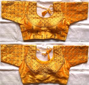 Tissu de soie lourd indien brodé séquence travail saree blouse lehenga blouse pour les femmes - Product Image 4