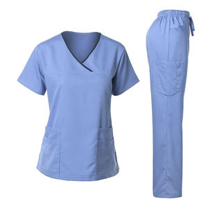 Traje de Jogger de alta calidad con cuello en V para mujer, entrega rápida, uniformes de hospital médico OEM, uniformes tejidos de enfermera - Product Image 6