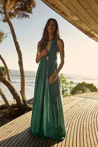 Robe longue longue longue à col en v pour femme, style Boho, sans manches, tenue de soirée ou de plage, décontractée, été, 2022 - Product Image 2