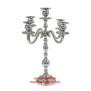Candelabros de plata niquelados de alta calidad, 5 brazos para centros de mesa de boda, decoración del suelo de la sala de estar del hogar, candelabros hechos a mano - Product Image 4