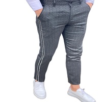 Chinos Homme Taille Haute Coupe Skinny Imprimé Noir Extensible Imperméable à Rayures Latérales à Carreaux Grande Taille Super Confortable 2025