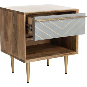 Modern Unique Mango beds Side Table With Solid Wood And metal crafts metal tables living room furniture For home decor And Beds