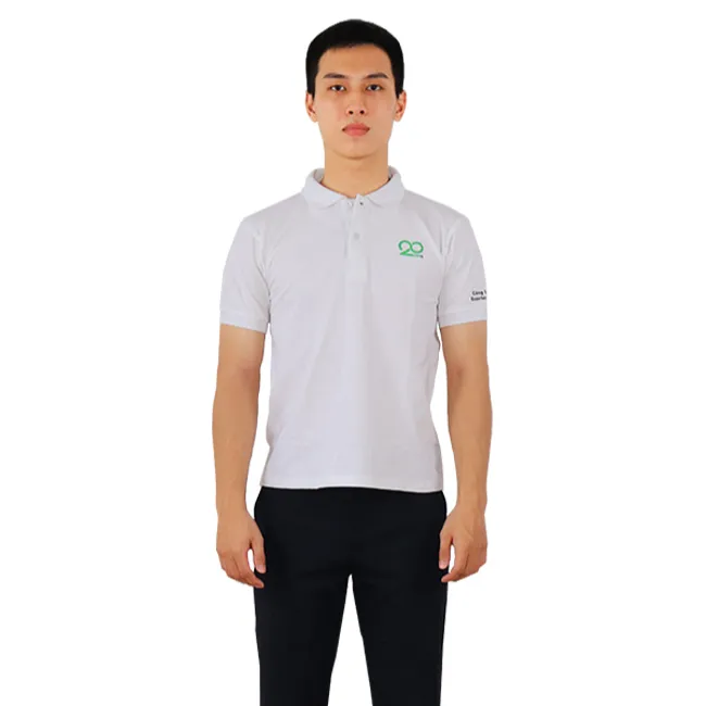 Wholesale white polo shirt for men 100% cotton made in Vietnam