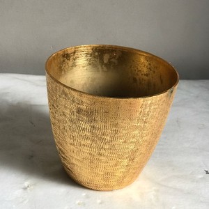 Golden Embossed Aluminium Candle <b>Jar</b> Tapred High Quality Table Top Candle Vessel High Quality - Product Image 3