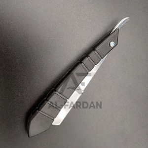 Rasoir de toilettage pour hommes Manche en plastique noir mat avec lame interchangeable en acier inoxydable Rasoir à shavette turc - Product Image 4