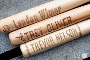 Bate de madera de béisbol/Softball, grabado personalizado con nombre de jugador o nombres de empresa - Product Image 4