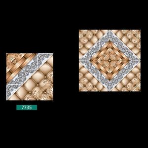 40x40cm กระเบื้องปูพื้นพอร์ซเลนขัดเงาสำหรับตกแต่งดีไซน์โลหะสีทอง - Product Image 6