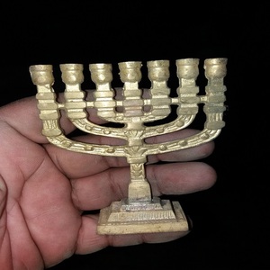 Traditional Polished Menorah <b>small</b> size brass menorah Religious <b>Candle</b> Holder - Product Image 2