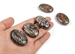 Pierre de palmier ovale en Rhodonite, pierre de palmier ovale, en cristal, Rhodonite pour cadeaux, Agate, livraison gratuite - Product Image 5