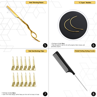Kit d'outils pour extensions de cheveux en acier inoxydable de qualité chirurgicale, pinces pour micro-anneaux nano, aiguilles de tirage, étui de couleur personnalisée pour salon
