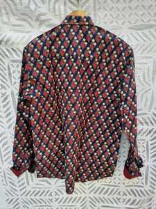 Venta al por mayor de algodón bloque impreso tela hombres camisa con cuello vuelto escote con botón Arriba camisa verano fiesta hombres ropa - Product Image 3