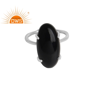 Bague en argent Sterling 925 pour homme, bijou en pierre précieuse d'onyx noir, vente en gros - Product Image 1