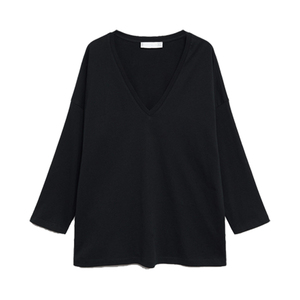 Camiseta OEM personalizada de algodón regular con cuello en V, ligera y blanca para mujeres y niñas jóvenes. - Product Image 2