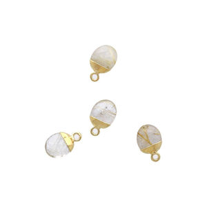 จี้เพชรเทอร์ควอยส์-ชุบทองด้วยไฟฟ้ารูปไข่อัญมณีชุบโลหะเครื่องประดับรักเสน่ห์วัสดุหลักทองเหลืองทองแดง - Product Image 3