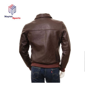 Veste en cuir et toile polaire pour homme, haute qualité, sur mesure, vente en gros, design tendance, col rond, grande taille, confortable, chaude, pour l'extérieur en hiver - Product Image 3