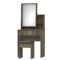 Meuble de chambre à coucher moderne et créatif, commode avec miroir et rangement, ensemble table de toilette et tabouret en bois, fabriqué en Malaisie 1503