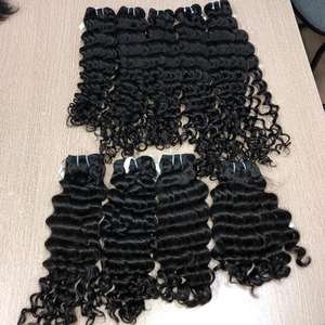 Vietinamese-mechones de cabello humano sin procesar, cabello Virgen sin procesar, cutícula, tejido, rizado profundo, precio al por mayor - Product Image 3