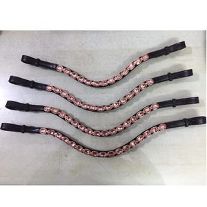 แถบนักขี่ม้าคริสตัลทรงรีสีโรสโกลด์สายหนังแฟชั่นแบบหรูหราด้านหลังเป็นแถบเทปเหนียวสำหรับขี่ม้า - Product Image 1