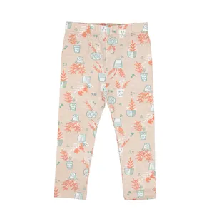 fall autumn spring cotton soft clothes baby floral legging children home pants little girls printed pajamas for kids