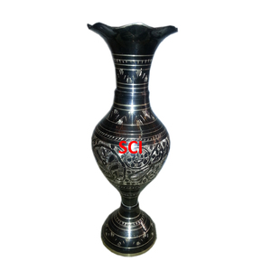 Maceta de flores antiquí para decoración de sala de estar, color negro - Product Image 1