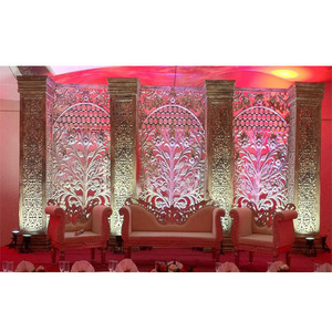 Trending Wedding Stage Decoration Marcos traseros Hermosos paneles de pared traseros de fibra de boda Modern Reception Stage FRP Marcos/Paneles - Product Image 1