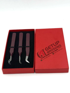 Pince à épiler professionnelle d'extension de cils en acier inoxydable Double incurvée outil de beauté de revêtement de poudre de vin de 45 degrés pour le Volume de botte - Product Image 3