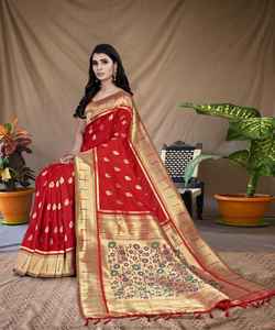 Baqnarsi Jacquard Soie Saree Le Plus Bas Prtice Marché Surat Gujarat Vêtement Ethnique Vêtement - Product Image 1