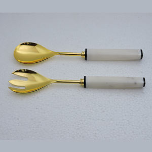 Serveur à salade manche en résine et acier inoxydable outils à main à salade de haute qualité Serveur à salade pour magasin général Cuillères de service Mélange - Product Image 2