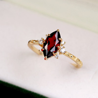 Bague Vintage en Argent Sterling Plaqué Or Jaune avec Zirconiums Sertis Pavé, Coupe Princesse, pour Mariage, Fiançailles ou Usage Quotidien pour Femme