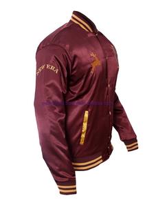 2021 chaquetas de bombardero de béisbol de satén personalizadas para hombres diseño de cuello levantado para ropa de invierno - Product Image 4