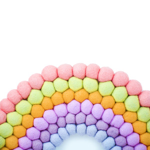 พรมสักหลาดขนสีรุ้งทำด้วยมือขนาด35ซม. พรมปูพื้นคุณภาพสูงผ้าปูตกแต่งห้องครัวสีรุ้งน้ำหนักเบาของขวัญจากเนปาล - Product Image 2