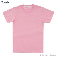 T-shirt personnalisé avec logo imprimé, fabriqué en Thaïlande, 100% coton pastel, impression sérigraphique, jersey décontracté chic, col rond, manches courtes, uni