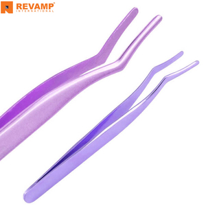 อุปกรณ์ติดขนตาสีม่วงที่แข็งแรงแหนบสำหรับติดขนตาเพื่อป้องกันการวางขนตา - Product Image 6