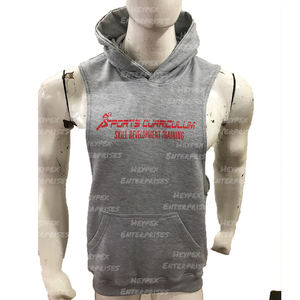 Débardeur à capuche pour hommes de haute qualité confortable gilet d'entraînement de gymnastique personnalisé respirant coton et Polyester Singlet - Product Image 1