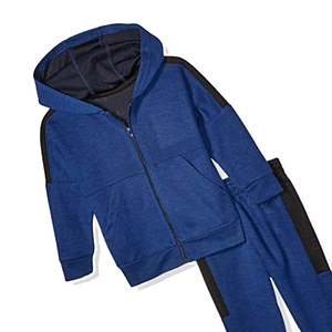 ฮู้ดแบบสวมหัวมีซิปสำหรับเด็ก,ชุดวอร์มผ้าฝ้าย/ผ้าฟลีซสีฟ้าแบบลำลอง - Product Image 6