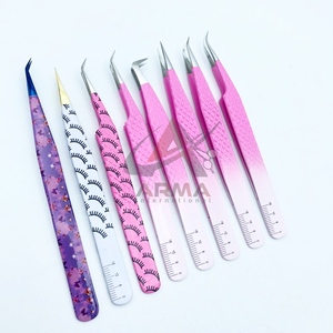 แหนบปลายแหลมสำหรับต่อขนตาแหนบทำจากสเตนเลสเคลือบสีออมเบรคุณภาพระดับมืออาชีพตามสั่ง - Product Image 3