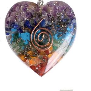 Colgantes en capas de orgón con forma de corazón para mujer, colgante en capas de chacra, venta al por mayor, para regalo, compra de ágata Navazish, Exportación - Product Image 3